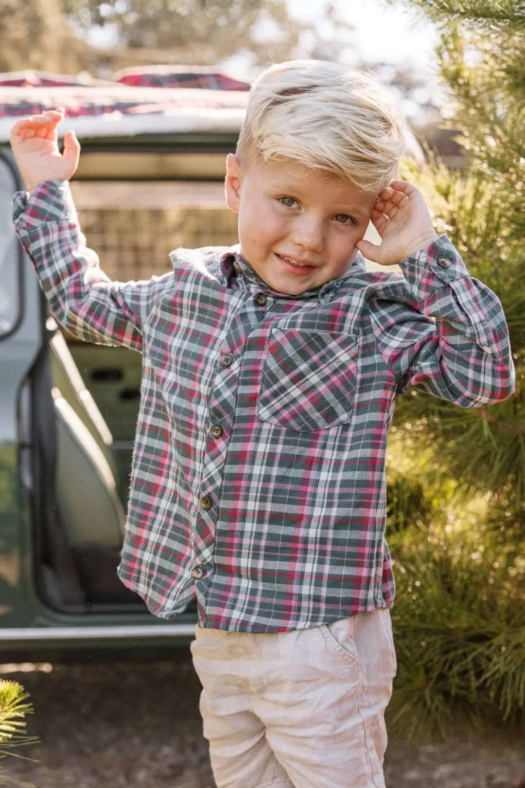 Boys John Shirt in Season's Greetings Plaid