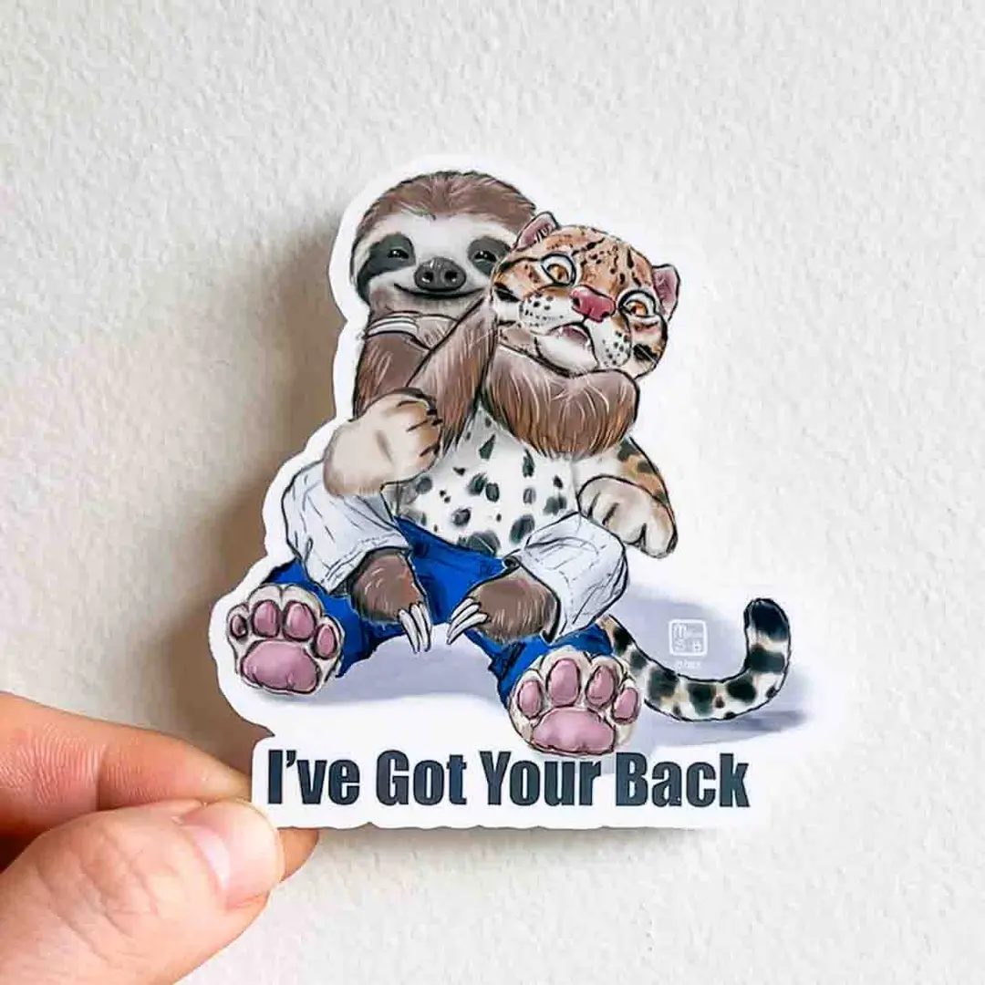 BJJ I've Got Your Back Sticker, 3"