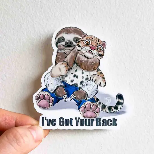 BJJ I've Got Your Back Sticker, 3"