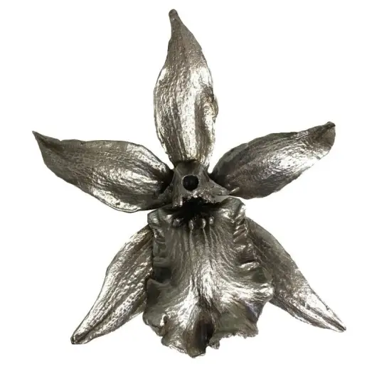 Monumental Bat Orchid Pendant Shibuichi and Sterling
