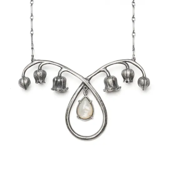 An End to Sorrow. Lily of the Valley and Mother of Pearl Necklace.