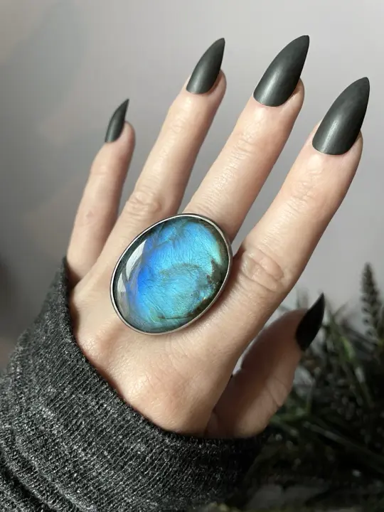 Labradorite Statement Ring - Size 7.5