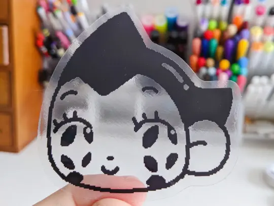 classic atom hero clear waterproof vinyl sticker
