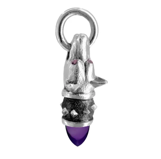 Baldre - Watchful Hound Pendant with Amethyst and Sapphires