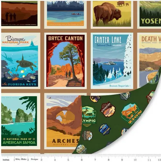 Double Lush Velvet Throw in National Parks print