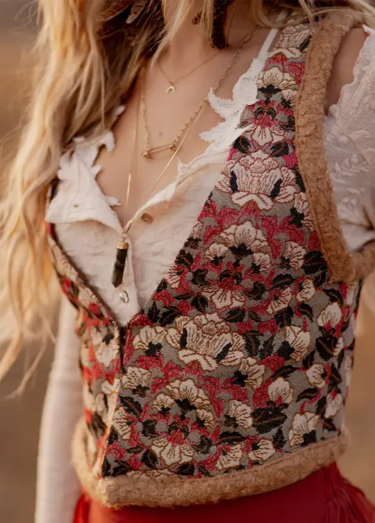 Justina Vest in Pink Multi