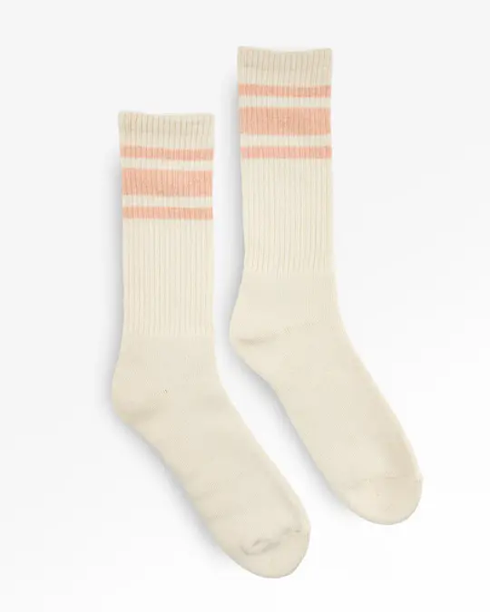 Decka Showatabé Organic '80s Skater Socks - Ecru x Orange