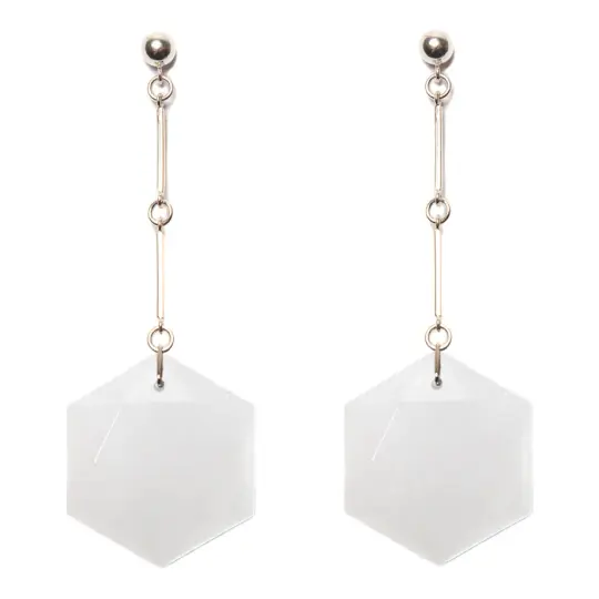 "CODA" Crystal Quartz Hex Drop Earrings