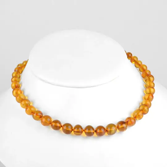 Classic Round Amber Beads Necklace