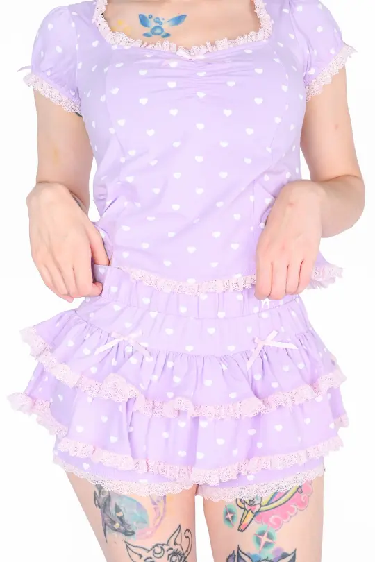 Sabrina Ruffle Skort - Lavender