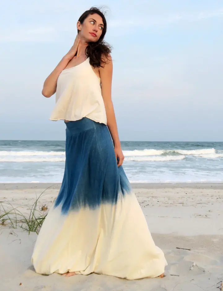 Wanderer Long INDIGO Dip Dyed Skirt