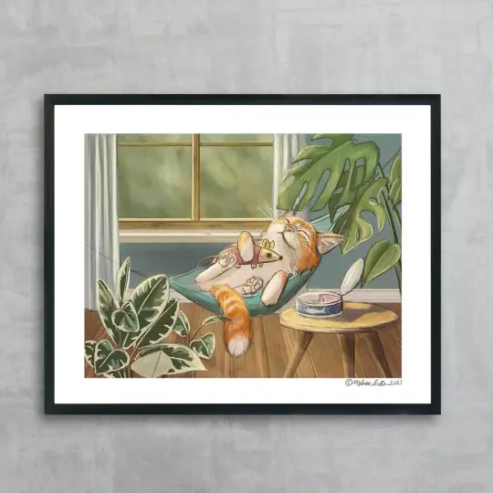Cat in Hammock Fine Art Print