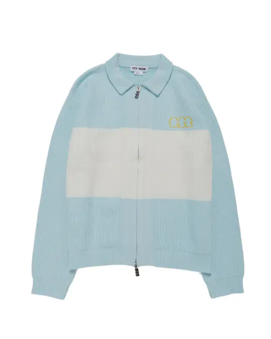 TTT MSW Zip Knit Polo Blue