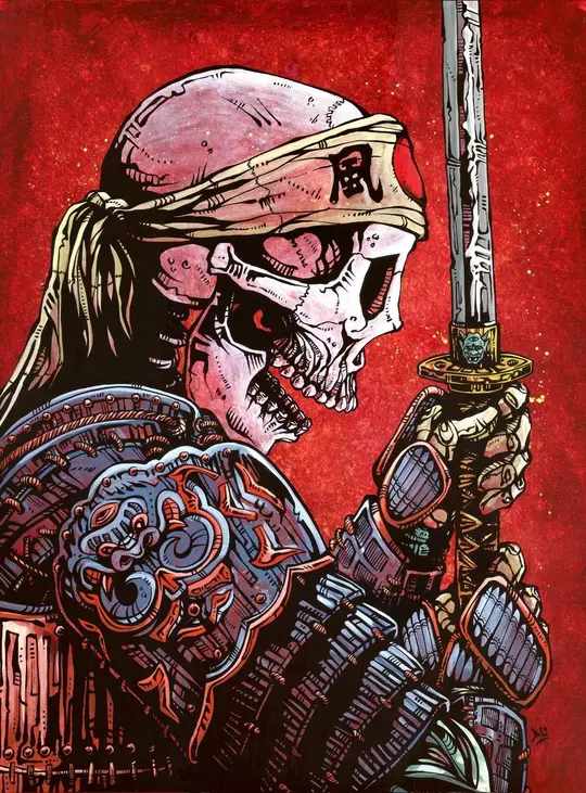 Honor Canvas Print - Samurai Warrior Art by David Lozeau