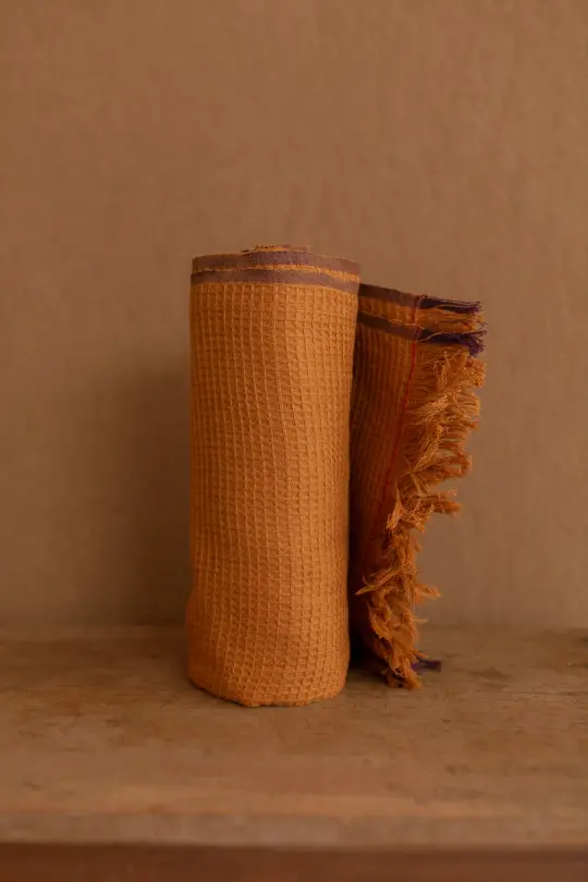 HANDWOVEN WAFFLE TOWEL - GOLDENROD
