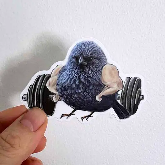 Bird with Arms Sticker, 3" | Wholesale 6 Pack