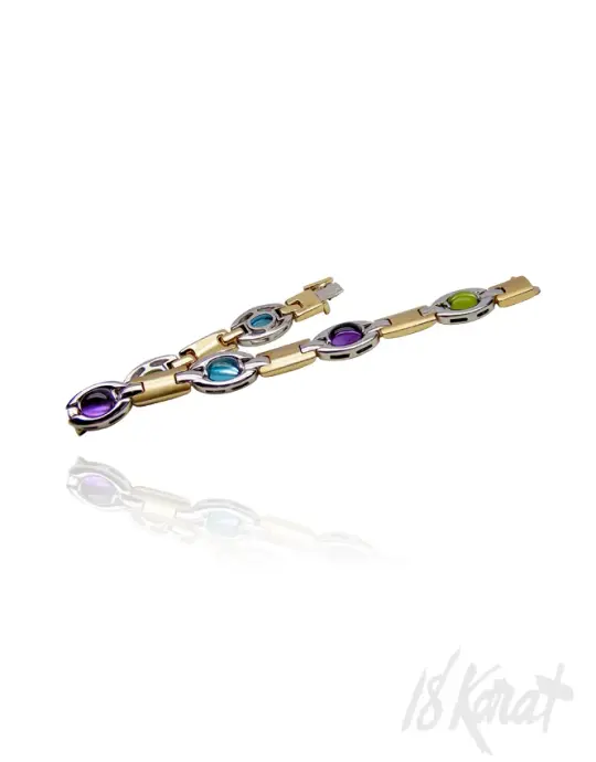 Joy's Amethyst, Peridot and Blue Topaz Bracelet