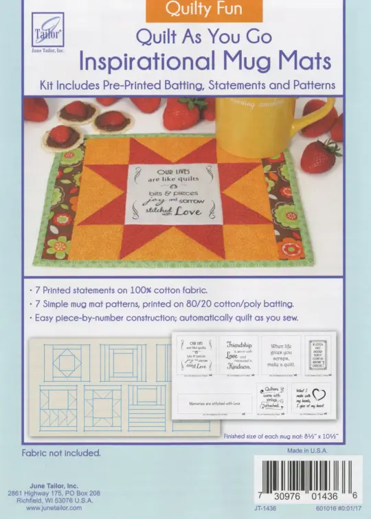 June Tailor-QAYG Inspirational Mug Mats
