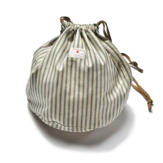 TICKING STRIPE POUCH BAG