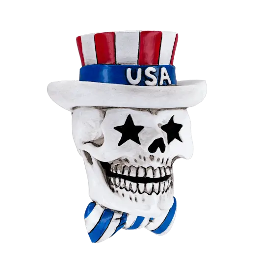 July 4th Skull Sticker - Patriotic Gothic Decal - Alternative Independence Day