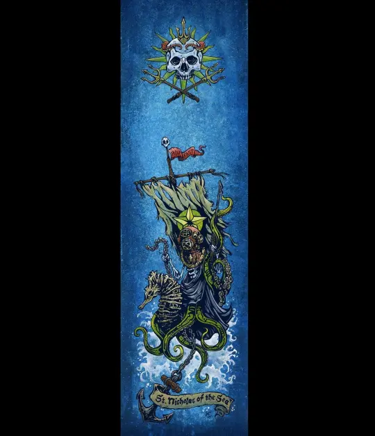 Saint Nicholas of the Sea Canvas Print - Ocean Guardian Art by David Lozeau