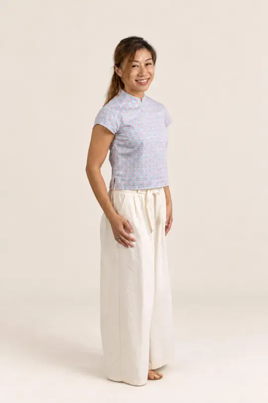 Ladies Alana Top - Pink Teal Mosaic