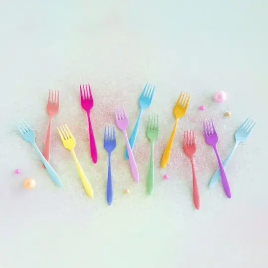 Glitterville - Sugar Sweet Enameled Rainbow Forks