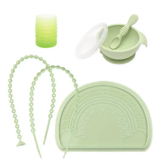 Baby-Led Weaning Deluxe 7-Piece Set: Sage