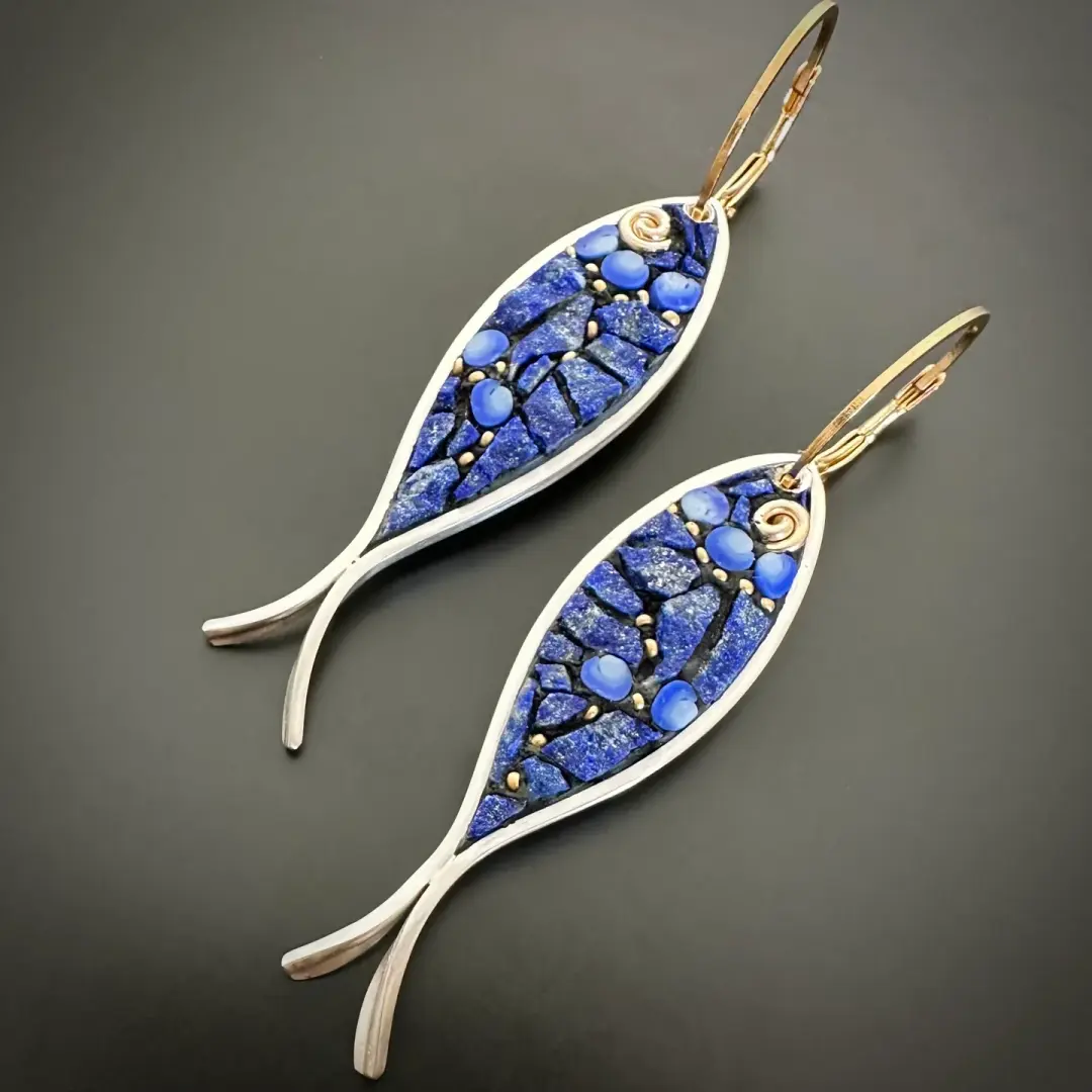 Lapis Fish Earrings