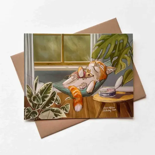 Cat in Hammock Card