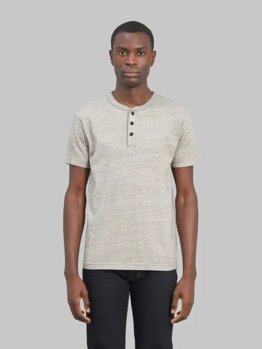 UES Ramayana Henley Neck T-Shirt Grey