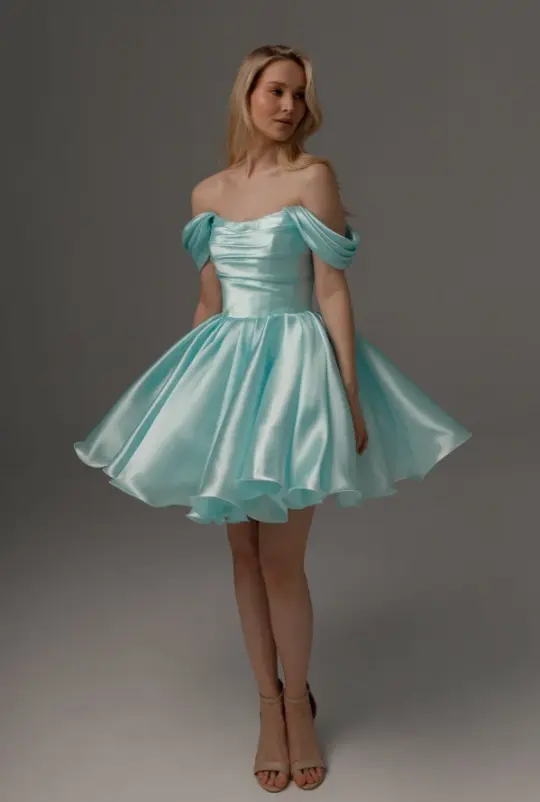 Vibrant Silky Satin Women's Homecoming Dress Mint Green Corset Short Prom Dress Birthday Dress RS2739