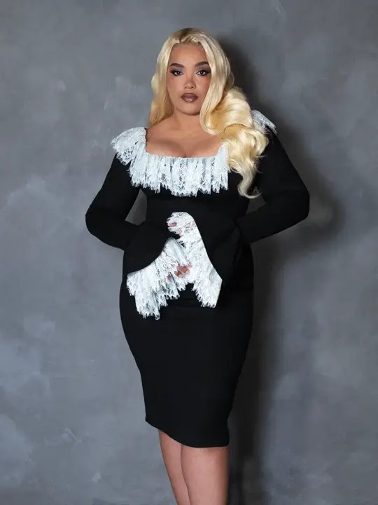 PRE-ORDER - Countess Wiggle Dress in Black