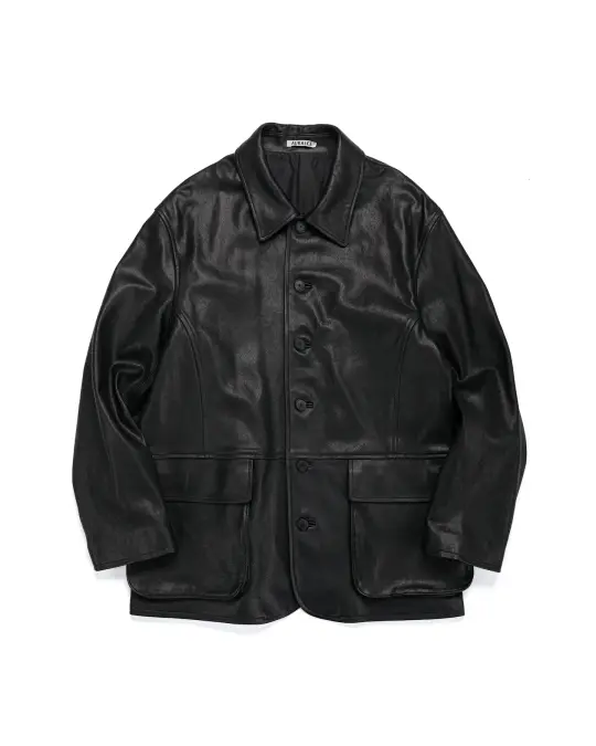 Auralee Lamb Leather Blouson Black