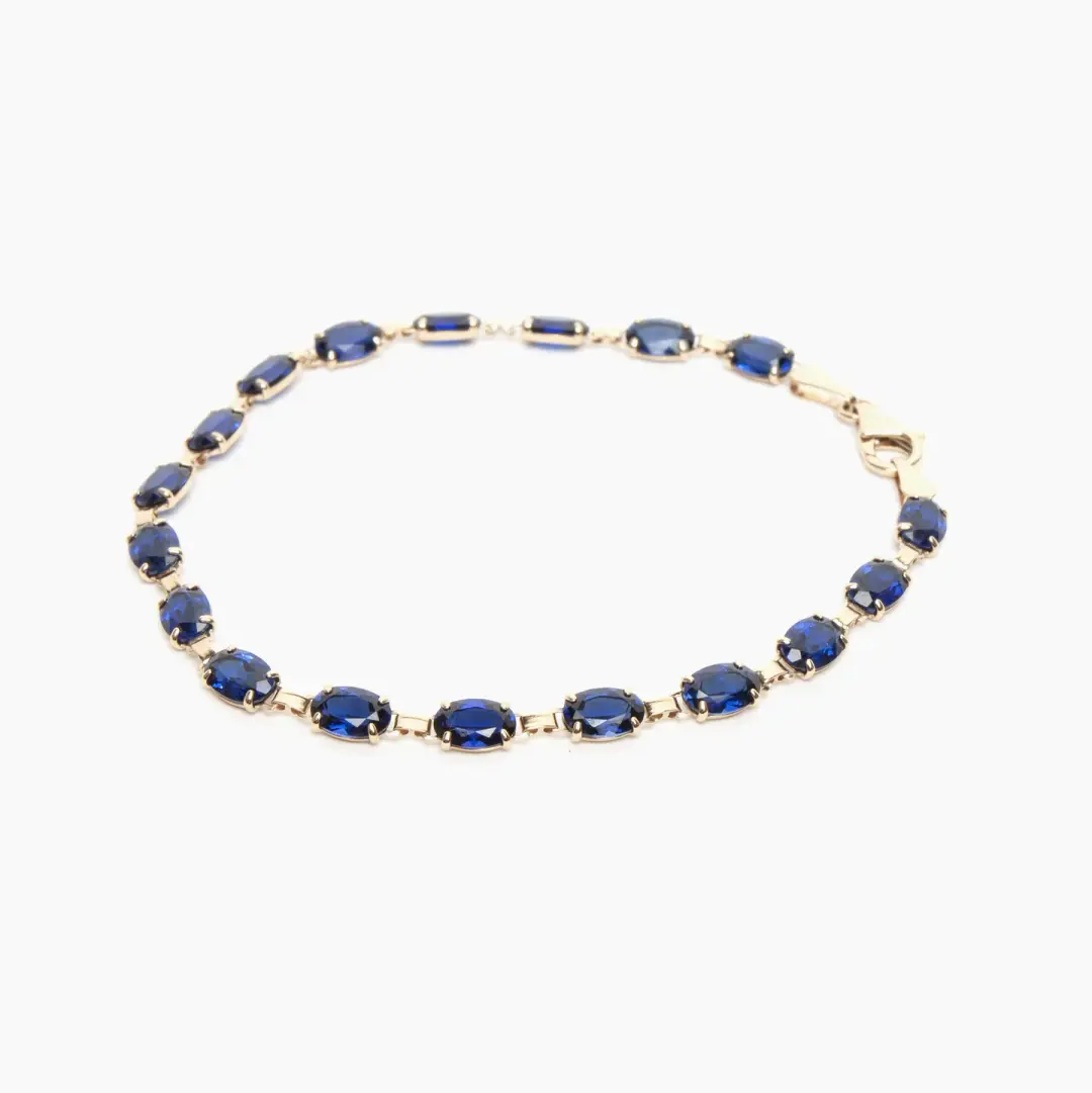 Gold Sapphire Bracelet - SHORTENED