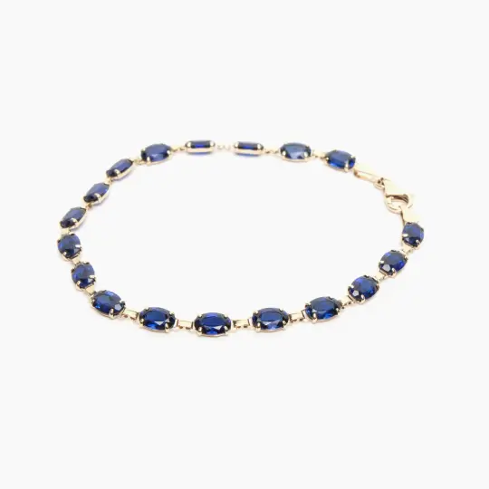 Gold Sapphire Bracelet - SHORTENED