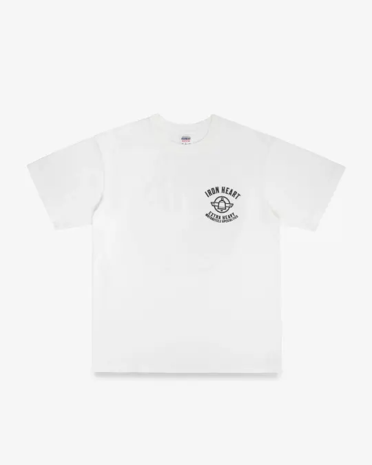7.5oz Printed Loopwheel Crew Neck T-Shirt - White