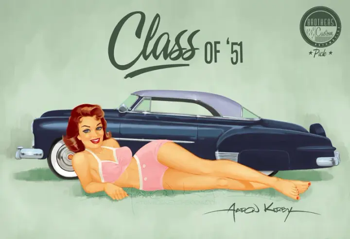 Larry Ernst Chevy (v2) pin up print