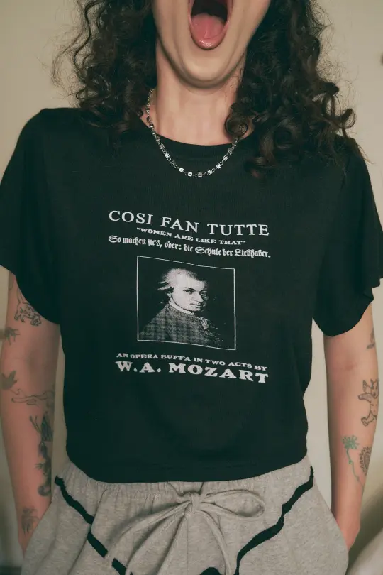 Mozart Wool Blend Tommy Tee Black
