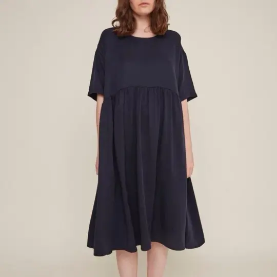 Drapey Dress in Navy