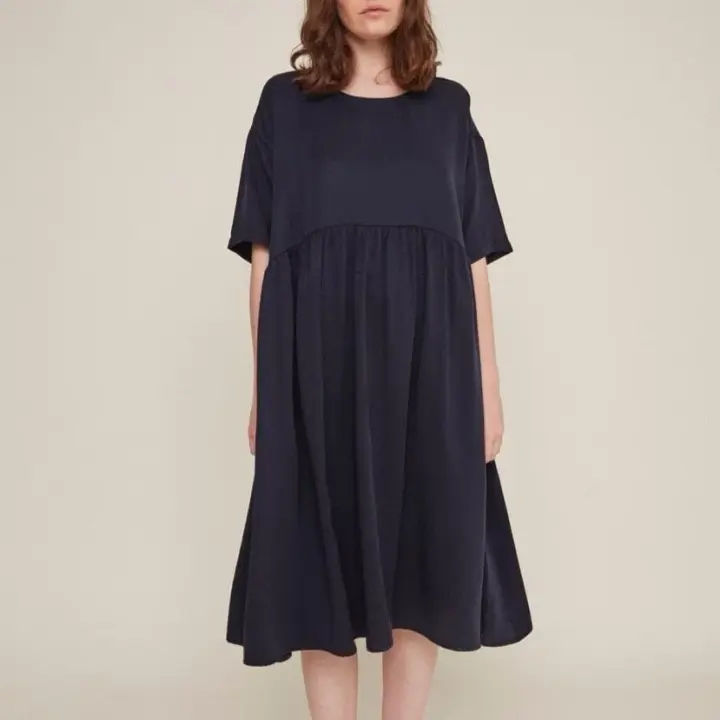 Drapey Dress in Navy
