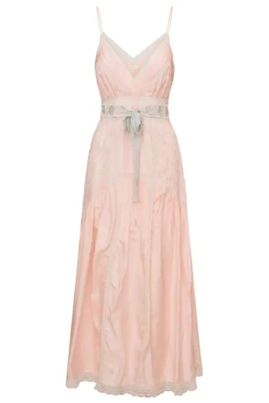 Pretty Champagne Prom Dress ,A-Line Spaghetti Straps Corset Maxi Summer Dress Cami Dress RS1201