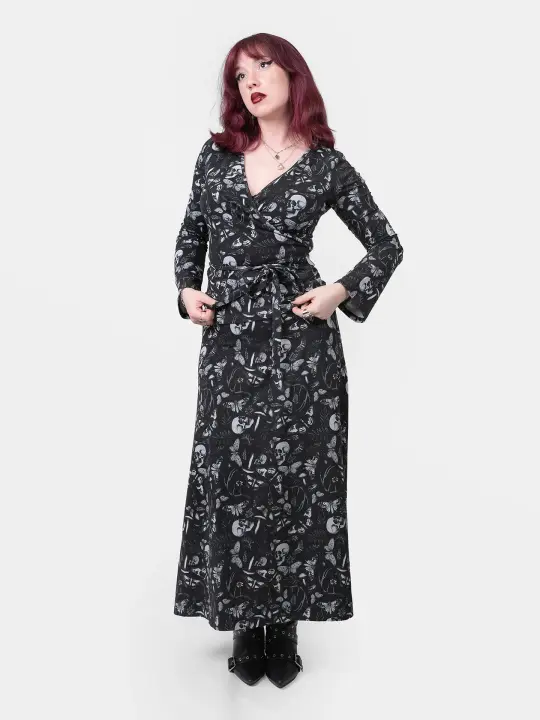 Bluzka wrap z rozszerzanymi rękawami Moonveil