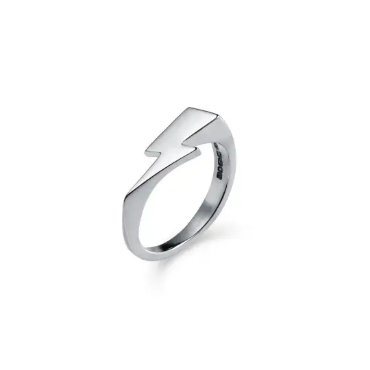 Silver Bowie 'Flash' Signet Ring