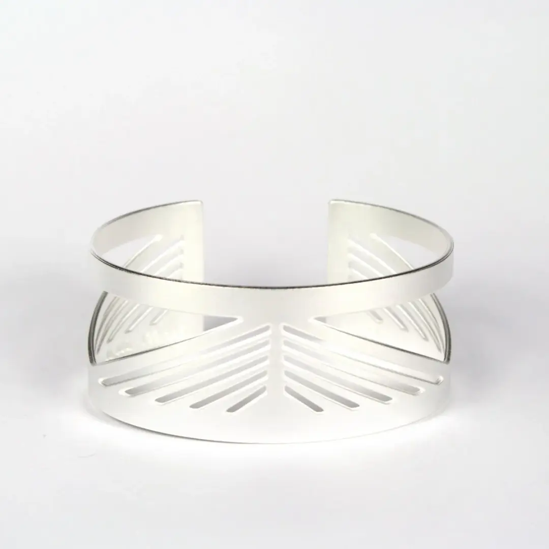 Silver plated Tilikum Crossing Cuff Bracelet