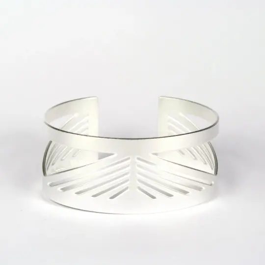 Silver plated Tilikum Crossing Cuff Bracelet