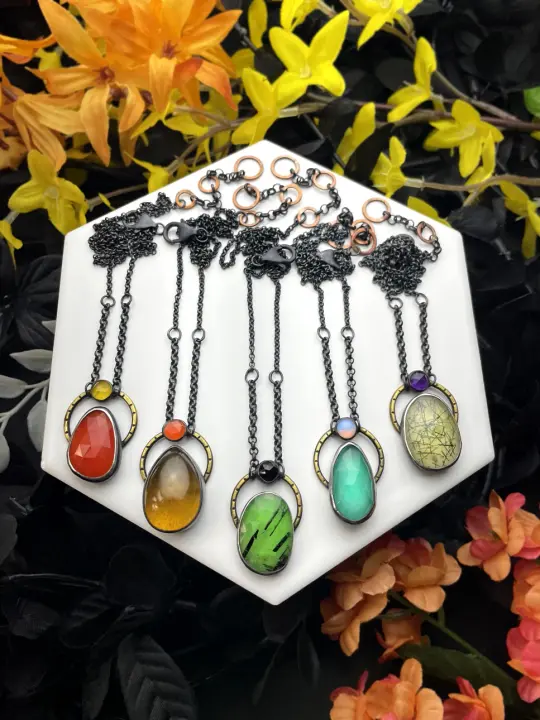 Rainbow Orbit Necklaces - 2 left: B & E