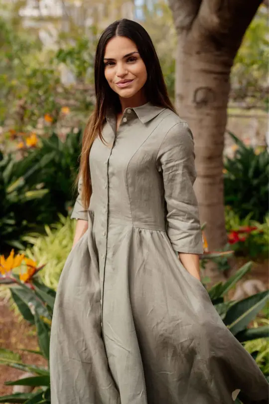Malva – Button-Down Linen Shirt Dress