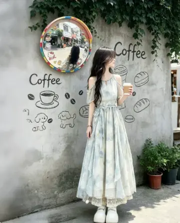Fresh Mint Green Prom Dress A-Line Off-the-shoulder Chiffon Corset Maxi Summer Dress RS753