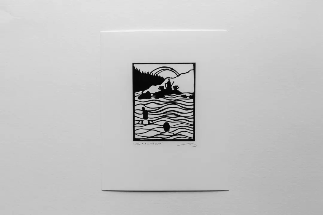"Coffee Outside With A Wild Swim" 8x10" print